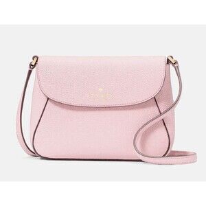 New Kate Spade Monica Mini Flap Crossbody bag Pebble Leather Shimmer Pink